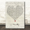 Hey Monday 6 Months Script Heart Song Lyric Wall Art Print