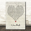 Hunter Hayes Wanted Script Heart Song Lyric Wall Art Print