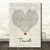Hybrid Minds Touch Script Heart Song Lyric Wall Art Print