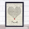 Hybrid Minds Touch Script Heart Song Lyric Wall Art Print