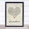 Il Divo Somewhere Script Heart Song Lyric Wall Art Print