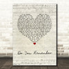 Jack Johnson Do You Remember Script Heart Song Lyric Wall Art Print