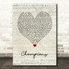 James Blunt Champions Script Heart Song Lyric Wall Art Print