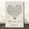 James TW When You Love Someone Script Heart Song Lyric Wall Art Print