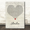 Jamie T Sheila Script Heart Song Lyric Wall Art Print