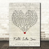 JES, Cosmic Gate Fall Into You Script Heart Song Lyric Wall Art Print