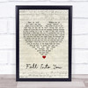 JES, Cosmic Gate Fall Into You Script Heart Song Lyric Wall Art Print