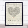 Jimmie Allen Make Me Want To Script Heart Song Lyric Wall Art Print