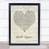 JLS Beat Again Script Heart Song Lyric Wall Art Print