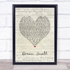 Josh Wilson Dream Small Script Heart Song Lyric Wall Art Print