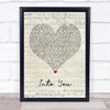 Ariana Grande Into You Script Heart Song Lyric Wall Art Print