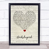 Keane Bedshaped Script Heart Song Lyric Wall Art Print