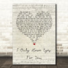 Art Garfunkel I Only Have Eyes For You Script Heart Song Lyric Wall Art Print