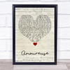 Kiki Dee Amoureuse Script Heart Song Lyric Wall Art Print