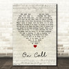 Kings Of Leon On Call Script Heart Song Lyric Wall Art Print