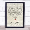 Kings Of Leon On Call Script Heart Song Lyric Wall Art Print