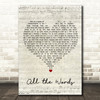 Kutless All the Words Script Heart Song Lyric Wall Art Print
