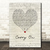 Kygo & Rita Ora Carry On Script Heart Song Lyric Wall Art Print