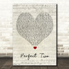 Auburn Perfect Two Script Heart Song Lyric Wall Art Print