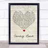 Leon Bridges Coming Home Script Heart Song Lyric Wall Art Print