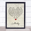 Leonard Cohen Lullaby Script Heart Song Lyric Wall Art Print
