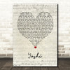 L-H Yoshi Script Heart Song Lyric Wall Art Print