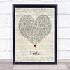 Lil Peep Feelz Script Heart Song Lyric Wall Art Print