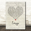 Lionel Richie Easy Script Heart Song Lyric Wall Art Print