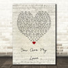 Liverpool Express You Are My Love Script Heart Song Lyric Wall Art Print