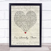 Lonestar I'm Already There Script Heart Song Lyric Wall Art Print