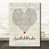 LP Switchblade Script Heart Song Lyric Wall Art Print