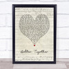 Luke Combs Better Together Script Heart Song Lyric Wall Art Print