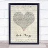 Machine Gun Kelly & Camila Cabello Bad Things Script Heart Song Lyric Wall Art Print