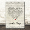Miguel Simple Things Script Heart Song Lyric Wall Art Print