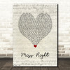 Ne-Yo Miss Right Script Heart Song Lyric Wall Art Print