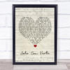 Banda MS Solo Con Verte Script Heart Song Lyric Wall Art Print