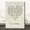 Pantera I'm Broken Script Heart Song Lyric Wall Art Print