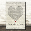 Philip Philip Gone gone gone Script Heart Song Lyric Wall Art Print