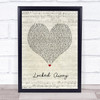 R. City feat. Adam Levine Locked Away Script Heart Song Lyric Wall Art Print