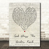 Rascal flats God Bless The Broken Road Script Heart Song Lyric Wall Art Print