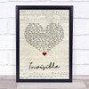 5 Seconds Of Summer Invisible Script Heart Song Lyric Quote Music Print