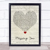 All Time Low Missing You Script Heart Song Lyric Quote Music Print