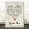 Angels & Airwaves Breathe Script Heart Song Lyric Quote Music Print