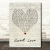Anita Baker Sweet Love Script Heart Song Lyric Quote Music Print