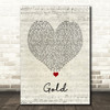 Beverley Knight Gold Script Heart Song Lyric Quote Music Print