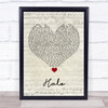 Beyonce Halo Script Heart Song Lyric Quote Music Print