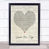 Beyonce Love On Top Script Heart Song Lyric Quote Music Print