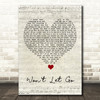 Black Stone Cherry Won't Let Go Script Heart Song Lyric Quote Music Print