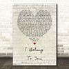 Brandi Carlile I Belong To You Script Heart Song Lyric Quote Music Print