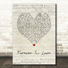 Brighten Forever In Love Script Heart Song Lyric Quote Music Print